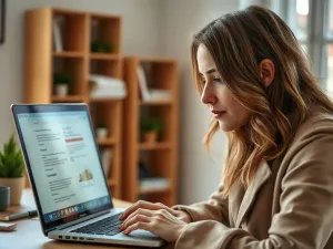 Mężczyzna z frustracją patrzący na ekran laptopa z ikoną zablokowanego arkusza Excela.