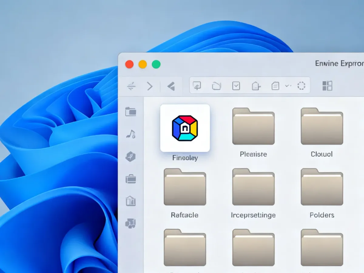 Folder w Eksploratorze plików z nową niestandardową ikoną