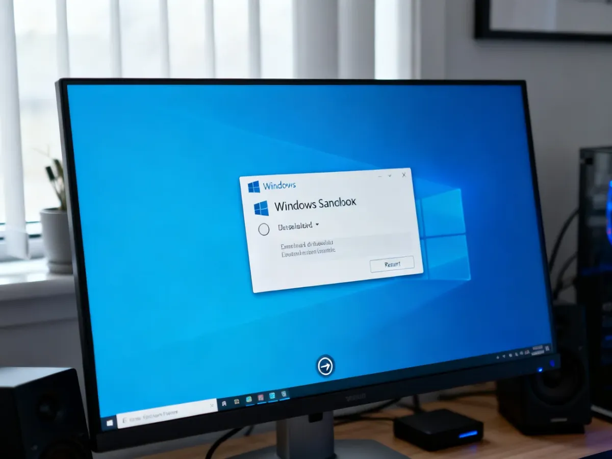 Okno funkcji systemu Windows podczas resetowania funkcji Windows Sandbox