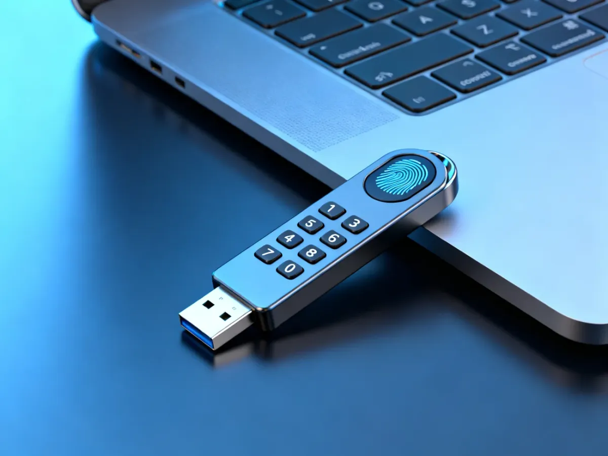Pendrive z klawiaturą PIN i czytnikiem linii papilarnych