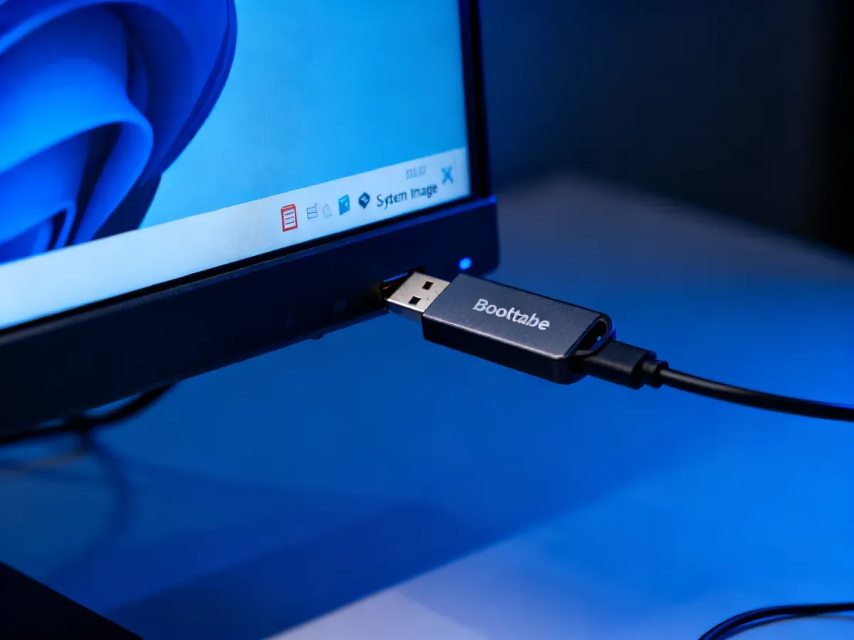 Pendrive USB przygotowany jako bootowalny nośnik instalacyjny